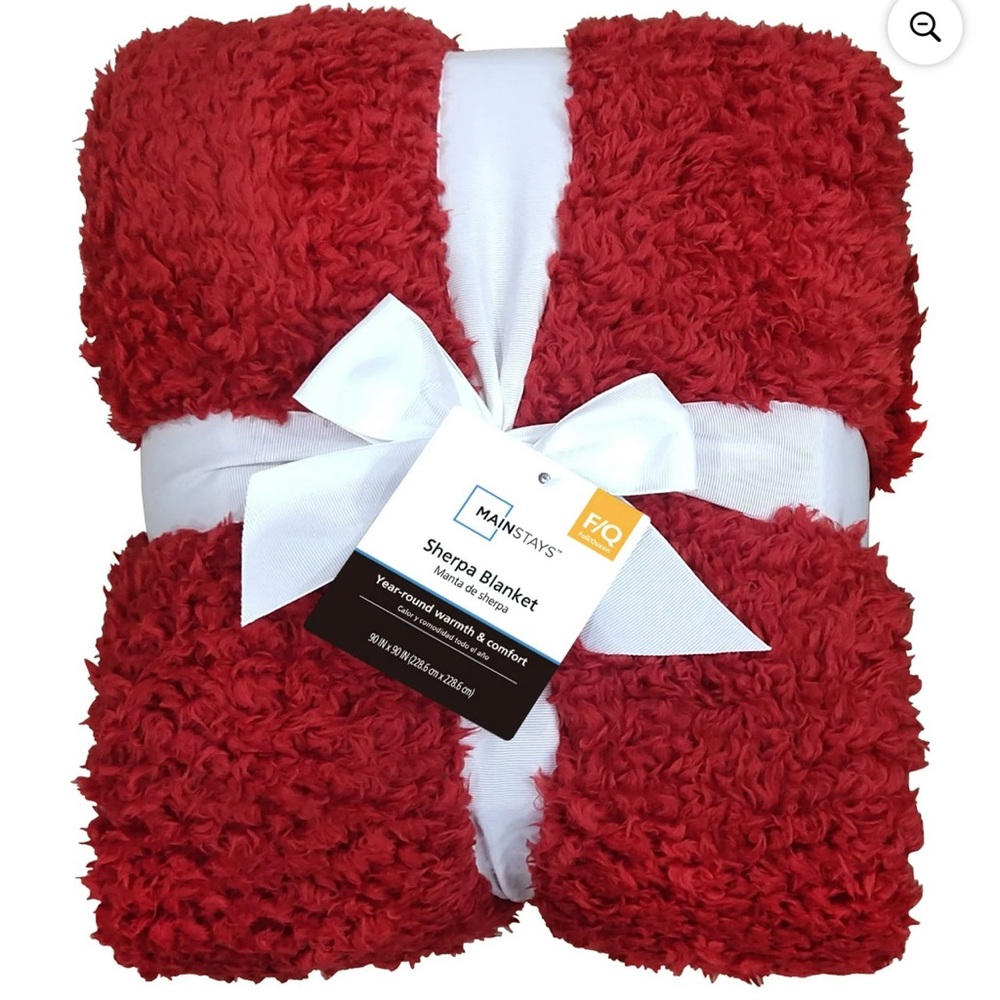 Mainstays Red Faux Shearling Blanket